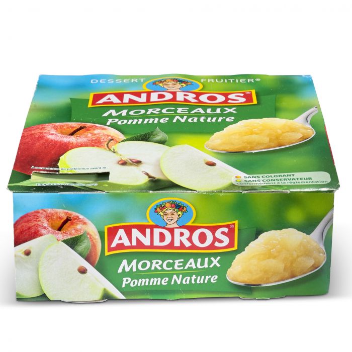 Andros Compote pomme nature sans sucres ajoutés 