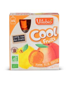 Coolfruit's Appel Perzik Abrikoos Bio - 4 x 90 g