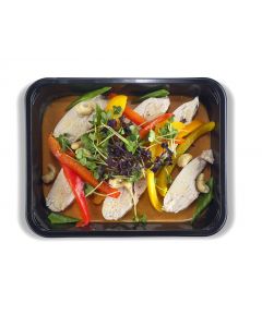 Wok de Poulet au Curry Rouge et Shiso