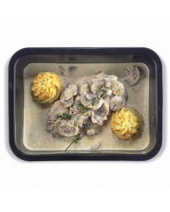 Parelhoenfilet met Crème van Gekweekte Champignons en Puree