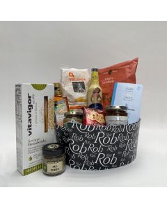 Panier gourmand Noël - Coffret cadeau de 5 éléments Corbeille