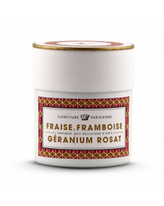 Confiture Fraise Framboise Géranium Rosat - 250 g